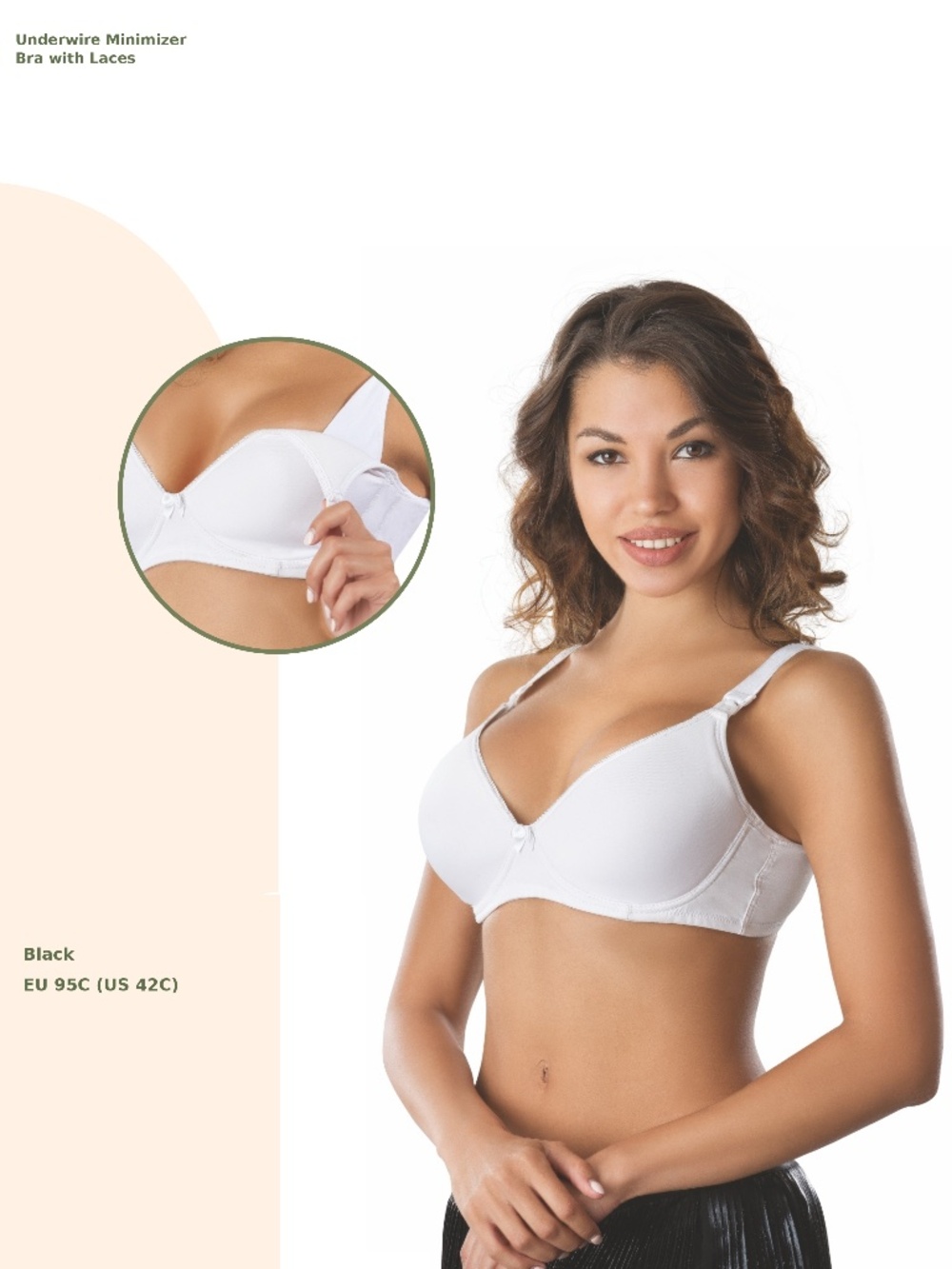Underwire Minimizer Bra with Laces / Soutien-gorge minimiseur, armatures et dent